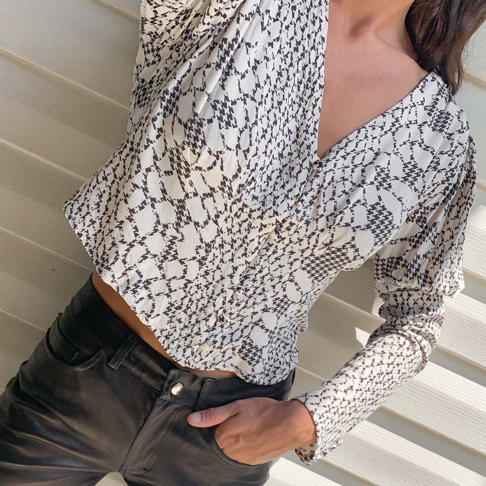 free people sweet on you snake print blouse